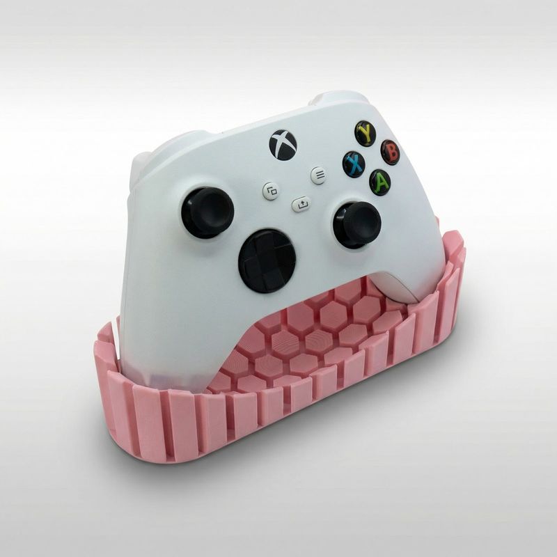 PC, gaming si accesorii - Gaming - Accesorii gaming - Accesorii console gaming - Suport Controller cu Model Hexagonal, Roz, 17 cm - Infinity.ro