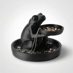 Fashion, accesorii si bijuterii - Femei - Bijuterii femei - Cutii bijuterii - Suport Bijuterii cu Tavita Decorativa, Negru, 14 cm - Infinity.ro