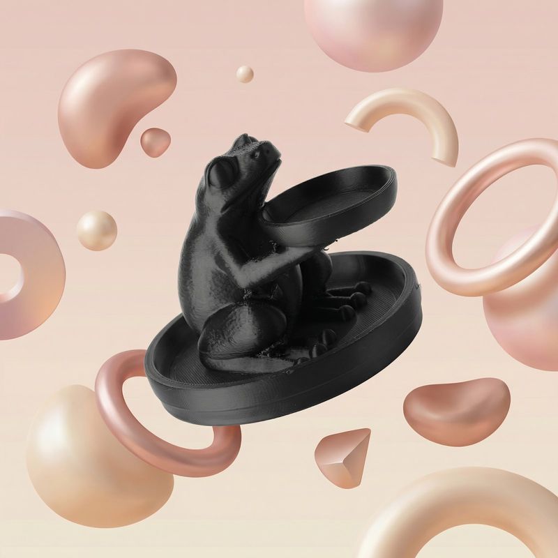 Fashion, accesorii si bijuterii - Femei - Bijuterii femei - Cutii bijuterii - Suport Bijuterii cu Tavita Decorativa, Negru, 14 cm - Infinity.ro