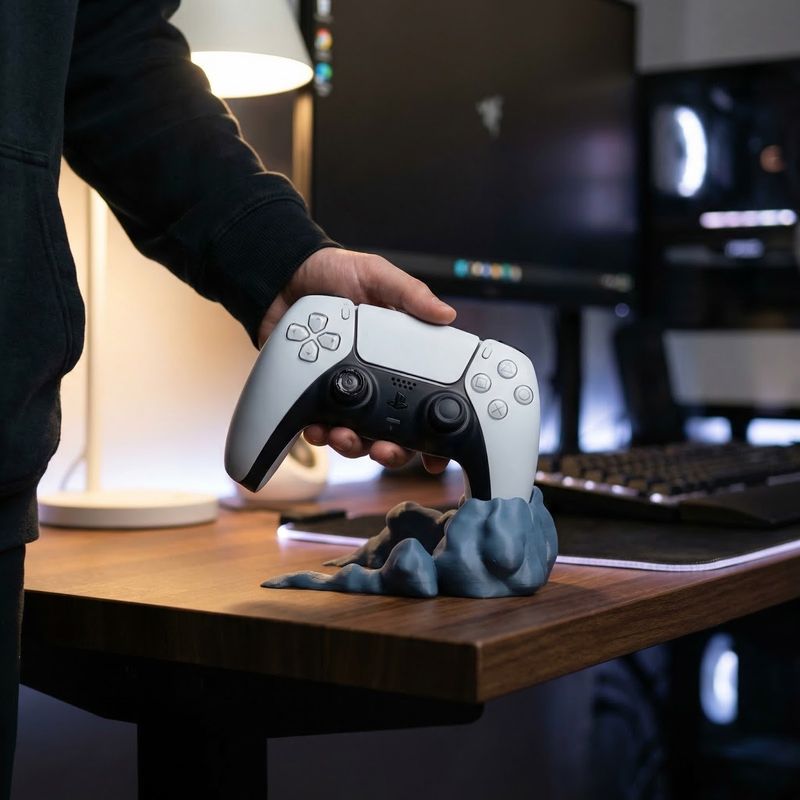 PC, gaming si accesorii - Gaming - Accesorii gaming - Accesorii console gaming - Suport pentru Controller, Albastru, 15cm, Forma de Mana - Infinity.ro