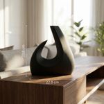 Casa si Gradina - Decoratiuni - Obiecte decorative - Vaze si boluri decorative - Vaza Decorativa Sculpturala in Forma de Semiluna, Negru, 24 cm - Infinity.ro