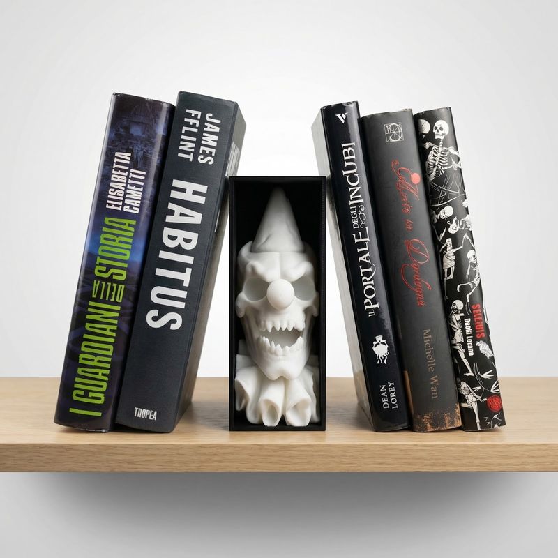 Carti si Birotica - Carti - Accesorii pentru cititori - Book Nook Decorativ Craniu Bufon Alb, 17 cm - Infinity.ro