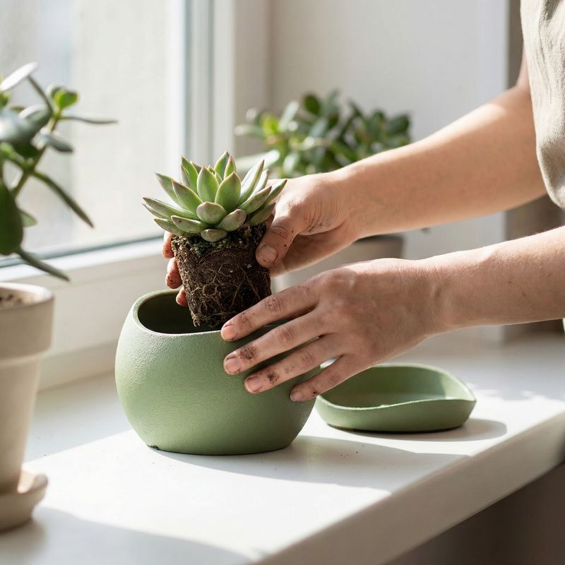Casa si Gradina - Gradinarit si plante - Plante si ghivece - Ghivece si suporturi - Ghiveci Decorativ cu Textura Mata si Farfurie, Verde, 17 cm - Infinity.ro