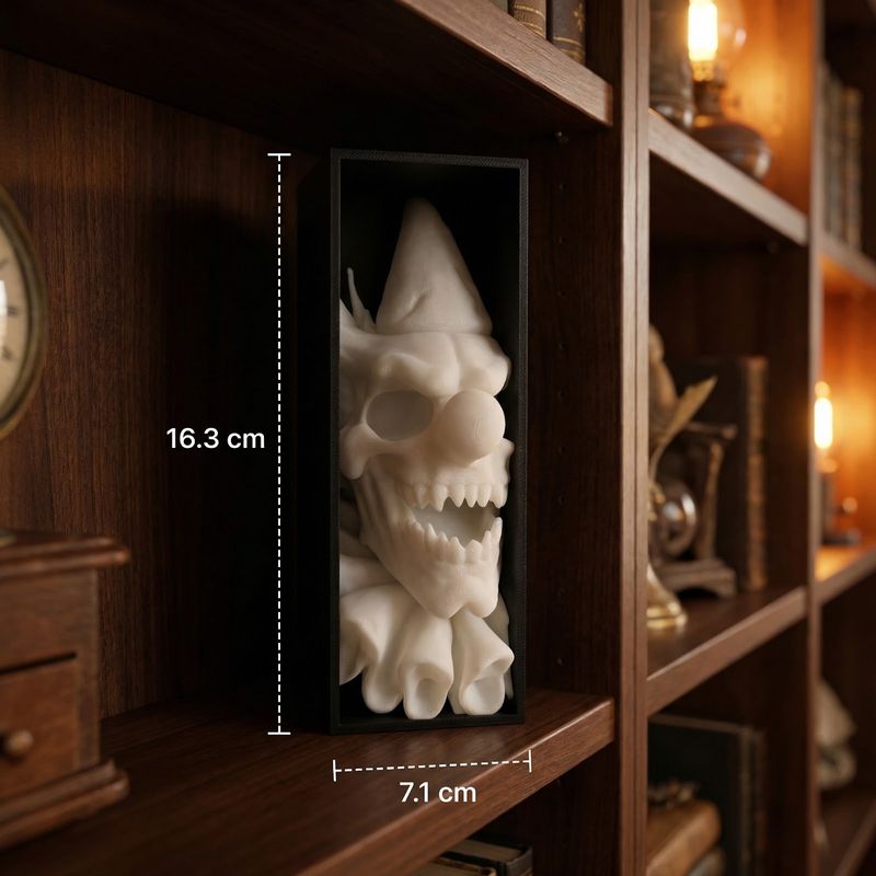 Carti si Birotica - Carti - Accesorii pentru cititori - Book Nook Decorativ Craniu Bufon Alb, 17 cm - Infinity.ro