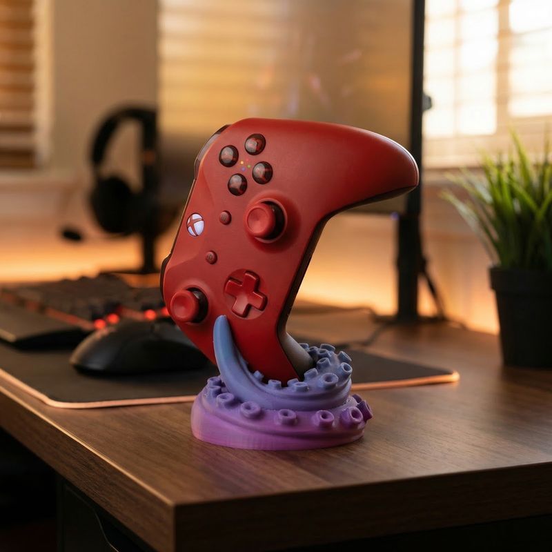 PC, gaming si accesorii - Gaming - Accesorii gaming - Accesorii console gaming - Suport Controller cu Tentacule Decorative, Mov, 10 cm - Infinity.ro