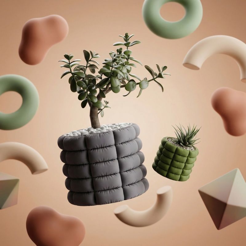 Casa si Gradina - Gradinarit si plante - Plante si ghivece - Ghivece si suporturi - Ghiveci Decorativ cu Aspect Textil Matlasat, Gri Antracit, 15 cm - Infinity.ro