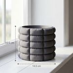 Casa si Gradina - Gradinarit si plante - Plante si ghivece - Ghivece si suporturi - Ghiveci Decorativ cu Aspect Textil Matlasat, Gri Antracit, 15 cm - Infinity.ro