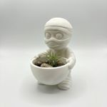 Casa si Gradina - Decoratiuni - Obiecte decorative - Vaze si boluri decorative - Bol Decorativ Silueta Mumia, Alb/Ivory, 18 cm - Infinity.ro