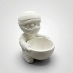 Casa si Gradina - Decoratiuni - Obiecte decorative - Vaze si boluri decorative - Bol Decorativ Silueta Mumia, Alb/Ivory, 18 cm - Infinity.ro