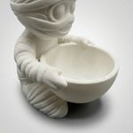 Casa si Gradina - Decoratiuni - Obiecte decorative - Vaze si boluri decorative - Bol Decorativ Silueta Mumia, Alb/Ivory, 18 cm - Infinity.ro
