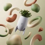 Casa si Gradina - Gradinarit si plante - Plante si ghivece - Ghivece si suporturi - Ghiveci Decorativ Retro Futurist, Alb, 9 cm - Infinity.ro