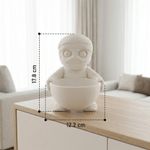 Casa si Gradina - Decoratiuni - Obiecte decorative - Vaze si boluri decorative - Bol Decorativ Silueta Mumia, Alb/Ivory, 18 cm - Infinity.ro