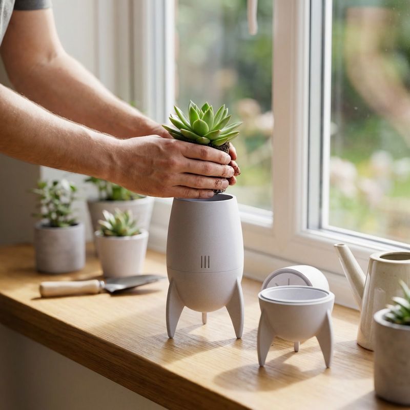 Casa si Gradina - Gradinarit si plante - Plante si ghivece - Ghivece si suporturi - Ghiveci Decorativ Retro Futurist, Alb, 9 cm - Infinity.ro