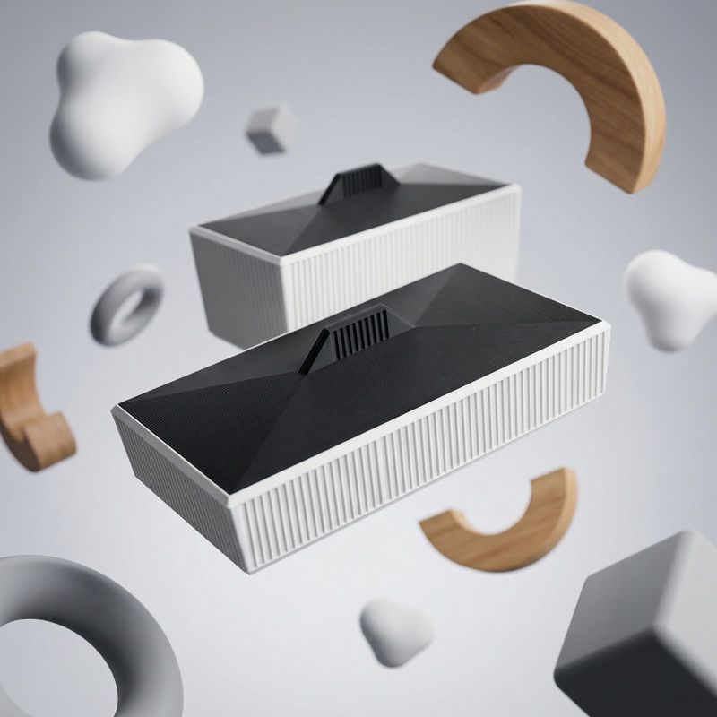 Casa si Gradina - Mobilier - Organizare si depozitare - Cutii depozitare - Cutie organizatoare stivuibila, alb/negru, 3D, 17 cm - Infinity.ro