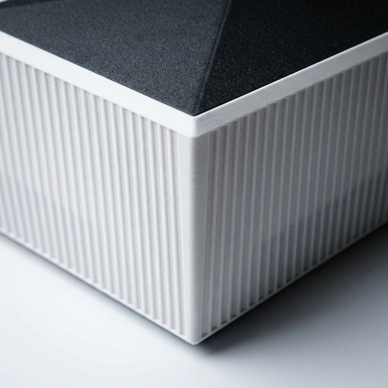 Casa si Gradina - Mobilier - Organizare si depozitare - Cutii depozitare - Cutie organizatoare stivuibila, alb/negru, 3D, 17 cm - Infinity.ro