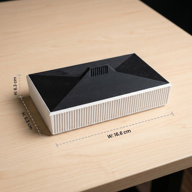 Casa si Gradina - Mobilier - Organizare si depozitare - Cutii depozitare - Cutie organizatoare stivuibila, alb/negru, 3D, 17 cm - Infinity.ro