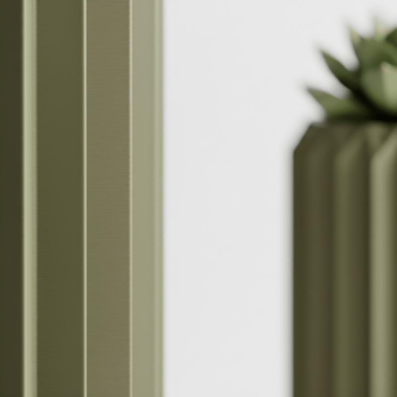 Casa si Gradina - Gradinarit si plante - Plante si ghivece - Ghivece si suporturi - Ghiveci decorativ cu design origami, culoare Verde Oliv, plastic PLA, diametru 12cm, inaltime 15cm - Infinity.ro