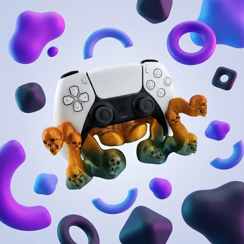 PC, gaming si accesorii - Gaming - Accesorii gaming - Accesorii console gaming - Suport Controller Elegant cu Tentacule, Auriu Verde, 20 cm - Infinity.ro