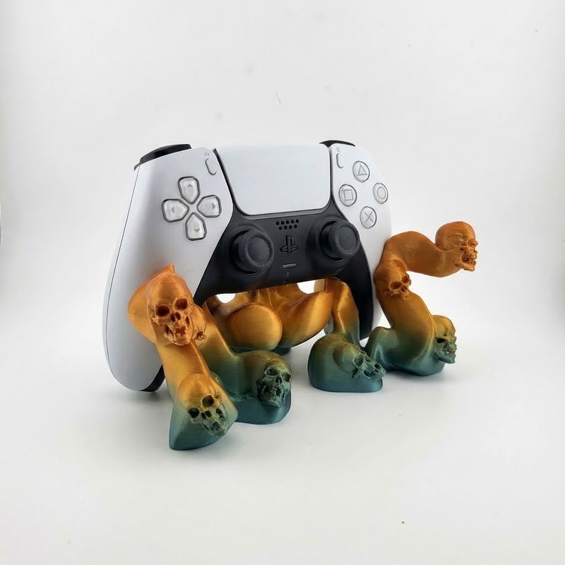 PC, gaming si accesorii - Gaming - Accesorii gaming - Accesorii console gaming - Suport Controller Elegant cu Tentacule, Auriu Verde, 20 cm - Infinity.ro