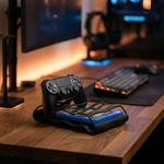 PC, gaming si accesorii - Gaming - Accesorii gaming - Accesorii console gaming - Suport Jocuri Sculptural cu 6 Sloturi, Negru, 20 cm - Infinity.ro