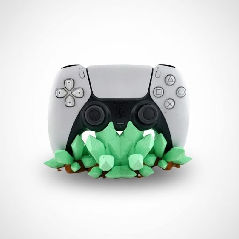 PC, gaming si accesorii - Gaming - Accesorii gaming - Accesorii console gaming - Suport Controller PS5, fosforescent, design cristale verzi - Infinity.ro