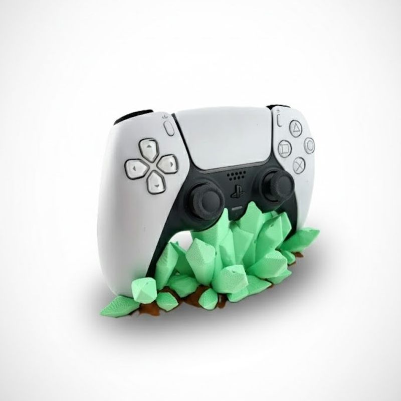 PC, gaming si accesorii - Gaming - Accesorii gaming - Accesorii console gaming - Suport Controller PS5, fosforescent, design cristale verzi - Infinity.ro