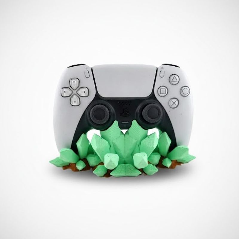 PC, gaming si accesorii - Gaming - Accesorii gaming - Accesorii console gaming - Suport Controller PS5, fosforescent, design cristale verzi - Infinity.ro