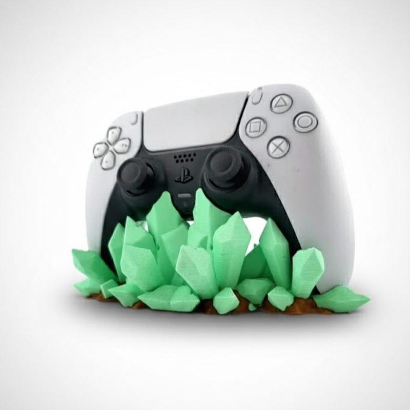 PC, gaming si accesorii - Gaming - Accesorii gaming - Accesorii console gaming - Suport Controller PS5, fosforescent, design cristale verzi - Infinity.ro