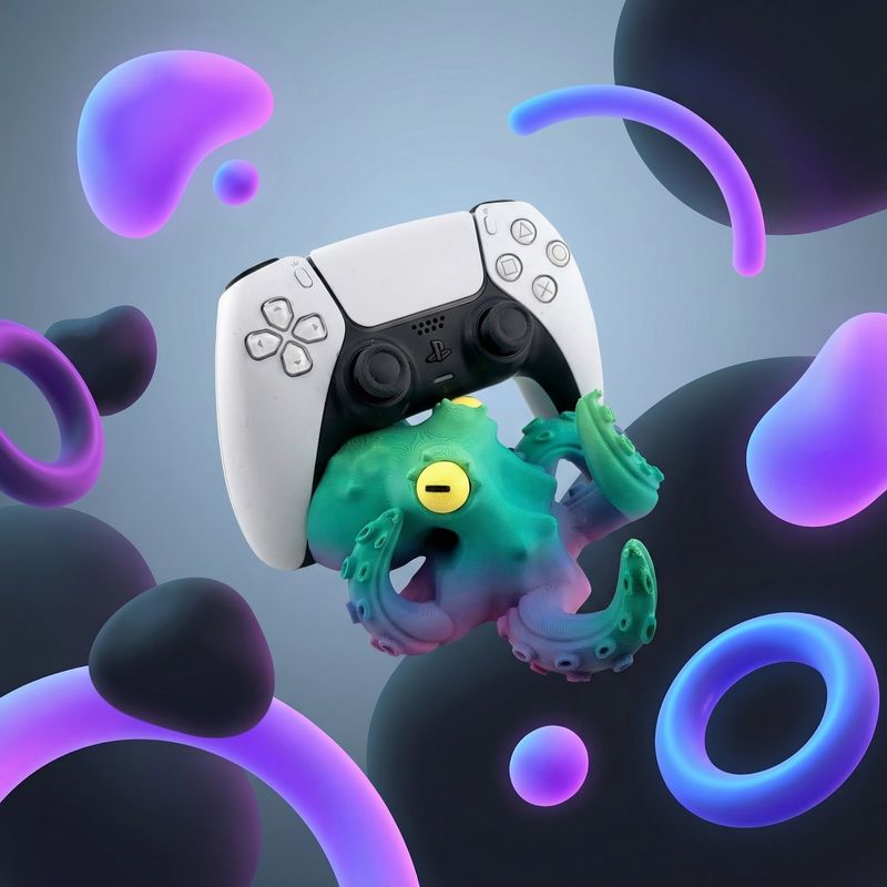 PC, gaming si accesorii - Gaming - Accesorii gaming - Accesorii console gaming - Suport Controller Elegant Octopus, Multicolor, 16 cm - Infinity.ro