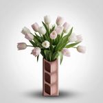 Casa si Gradina - Decoratiuni - Obiecte decorative - Vaze si boluri decorative - Vaza Decorativa cu Decupaje Botanice, Roz pudrat, 24 cm - Infinity.ro