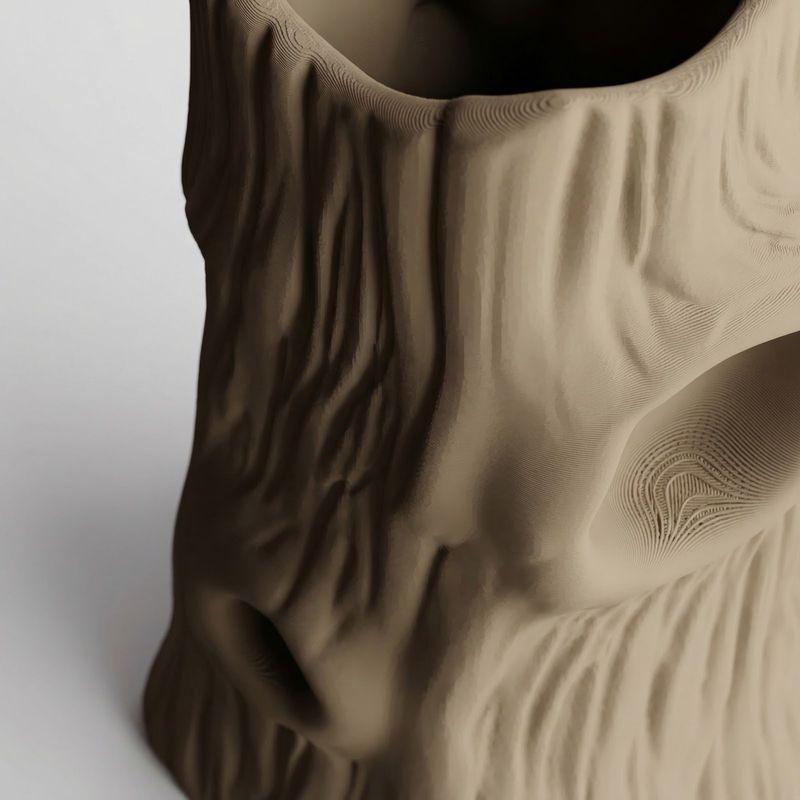 Casa si Gradina - Decoratiuni - Obiecte decorative - Vaze si boluri decorative - Vaza Decorativa cu Textura de Scoarta, Maro, 24 cm - Infinity.ro