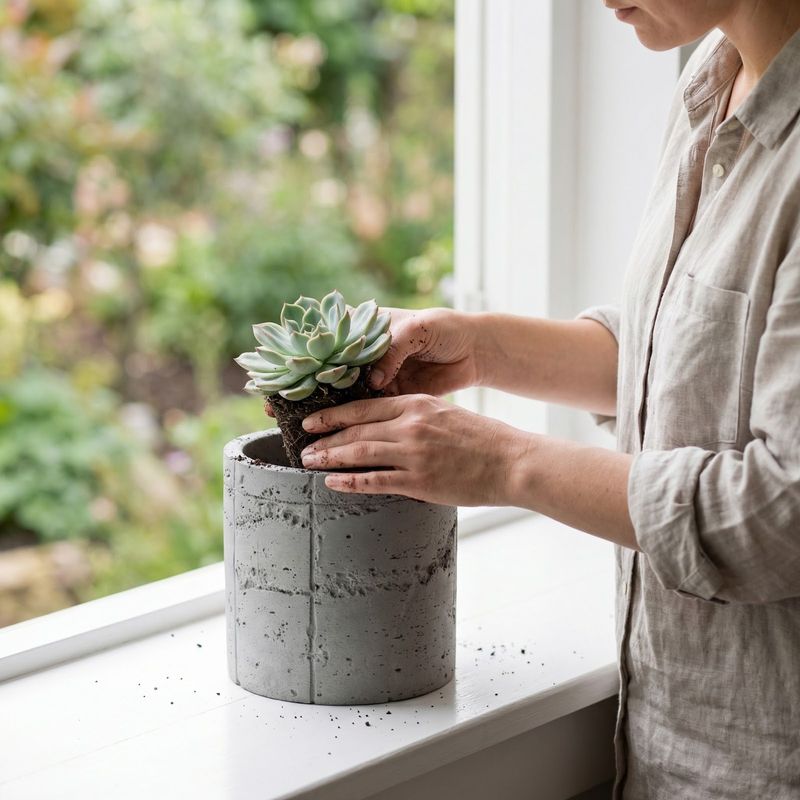 Casa si Gradina - Gradinarit si plante - Plante si ghivece - Ghivece si suporturi - Ghiveci Decorativ cu Textura de Beton, Gri, 12 cm - Infinity.ro
