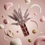 Casa si Gradina - Decoratiuni - Obiecte decorative - Vaze si boluri decorative - Vaza Decorativa cu Decupaje Botanice, Roz pudrat, 24 cm - Infinity.ro