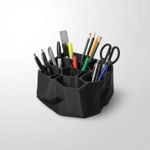 Carti si Birotica - Birotica - Accesorii de birou - Suporturi accesorii birou - Organizator Birou cu Compartimente Hexagonale, Negru, 16 cm - Infinity.ro