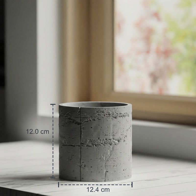 Casa si Gradina - Gradinarit si plante - Plante si ghivece - Ghivece si suporturi - Ghiveci Decorativ cu Textura de Beton, Gri, 12 cm - Infinity.ro