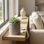 Casa si Gradina - Gradinarit si plante - Plante si ghivece - Ghivece si suporturi - Ghiveci Decorativ cu Textura de Beton, Gri, 12 cm - Infinity.ro