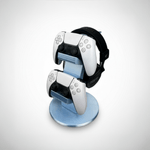 PC, gaming si accesorii - Gaming - Accesorii gaming - Accesorii console gaming - Suport Dublu Controller + Suport Casti, Organizator Gaming, Sky Blue, Design 3D, Compact - Infinity.ro