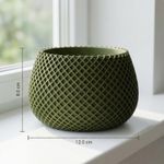 Casa si Gradina - Gradinarit si plante - Plante si ghivece - Ghivece si suporturi - Ghiveci Decorativ cu Textura Tip Plasa, Verde Olive, 12 cm - Infinity.ro