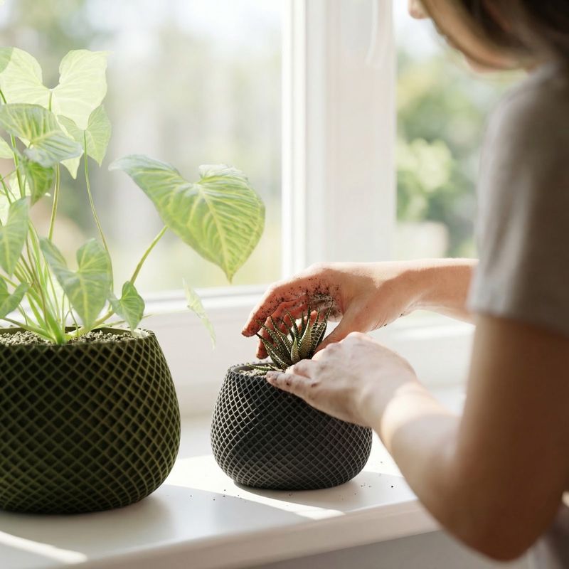 Casa si Gradina - Gradinarit si plante - Plante si ghivece - Ghivece si suporturi - Ghiveci Decorativ cu Textura Tip Plasa, Verde Olive, 12 cm - Infinity.ro