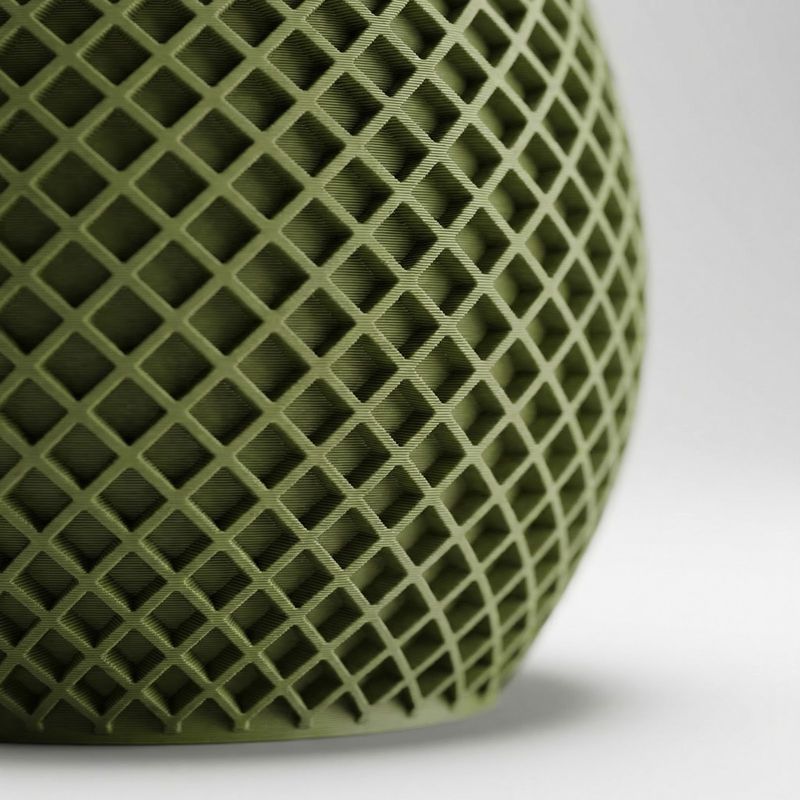 Casa si Gradina - Gradinarit si plante - Plante si ghivece - Ghivece si suporturi - Ghiveci Decorativ cu Textura Tip Plasa, Verde Olive, 12 cm - Infinity.ro