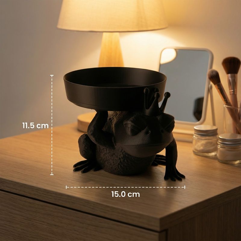 Fashion, accesorii si bijuterii - Femei - Bijuterii femei - Cutii bijuterii - Tava Organizator pentru Bijuterii Regala, Negru, 15 cm - Infinity.ro