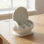 Carti si Birotica - Birotica - Accesorii de birou - Suporturi accesorii birou - Organizator birou tip scoica, alb, 18 cm, design elegant, eco friendly - Infinity.ro