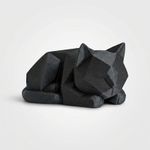Casa si Gradina - Decoratiuni - Obiecte decorative - Accesorii decorative - Figurina Decorativa Pisica Geometrica, Negru, 15 cm - Infinity.ro