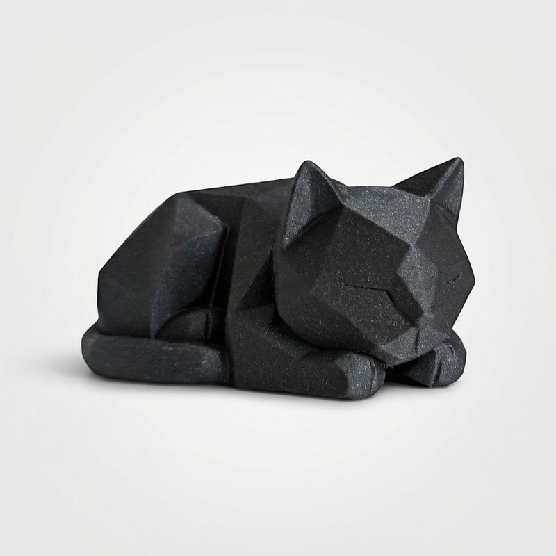 Casa si Gradina - Decoratiuni - Obiecte decorative - Accesorii decorative - Figurina Decorativa Pisica Geometrica, Negru, 15 cm - Infinity.ro