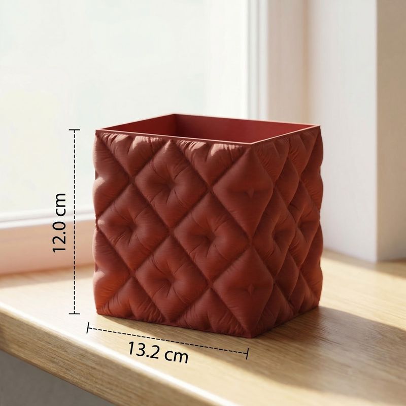 Casa si Gradina - Gradinarit si plante - Plante si ghivece - Ghivece si suporturi - Ghiveci Decorativ Matlasat, Rosu, 13 cm - Infinity.ro