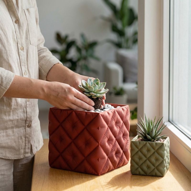 Casa si Gradina - Gradinarit si plante - Plante si ghivece - Ghivece si suporturi - Ghiveci Decorativ Matlasat, Rosu, 13 cm - Infinity.ro