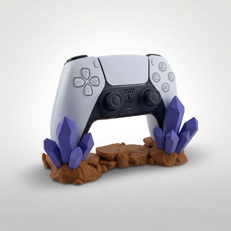 PC, gaming si accesorii - Gaming - Accesorii gaming - Accesorii console gaming - Suport Controller cu Design Cristale, Albastru/Vernil, 19 cm - Infinity.ro