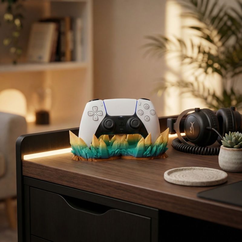 PC, gaming si accesorii - Gaming - Accesorii gaming - Accesorii console gaming - Suport Controller, Design Cristale, Multicolor, 23 cm - Infinity.ro