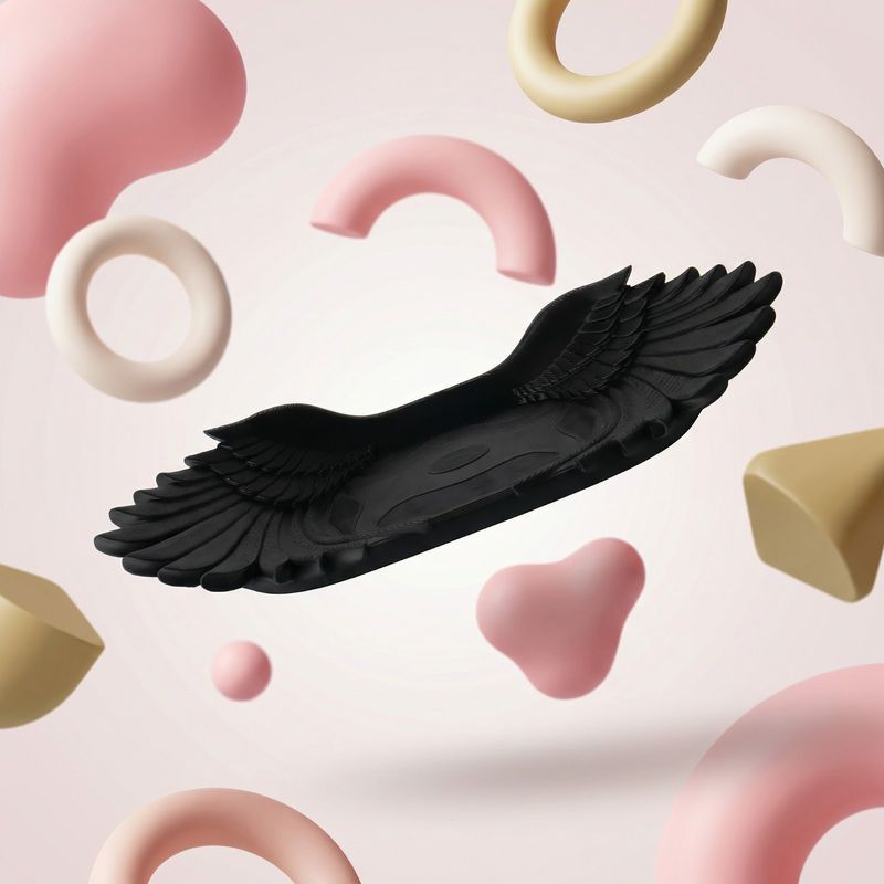 Casa si Gradina - Decoratiuni - Obiecte decorative - Vaze si boluri decorative - Bol Decorativ cu Aripi Elegante, Negru, 16 cm - Infinity.ro