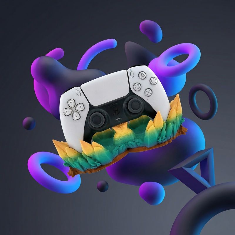 PC, gaming si accesorii - Gaming - Accesorii gaming - Accesorii console gaming - Suport Controller, Design Cristale, Multicolor, 23 cm - Infinity.ro